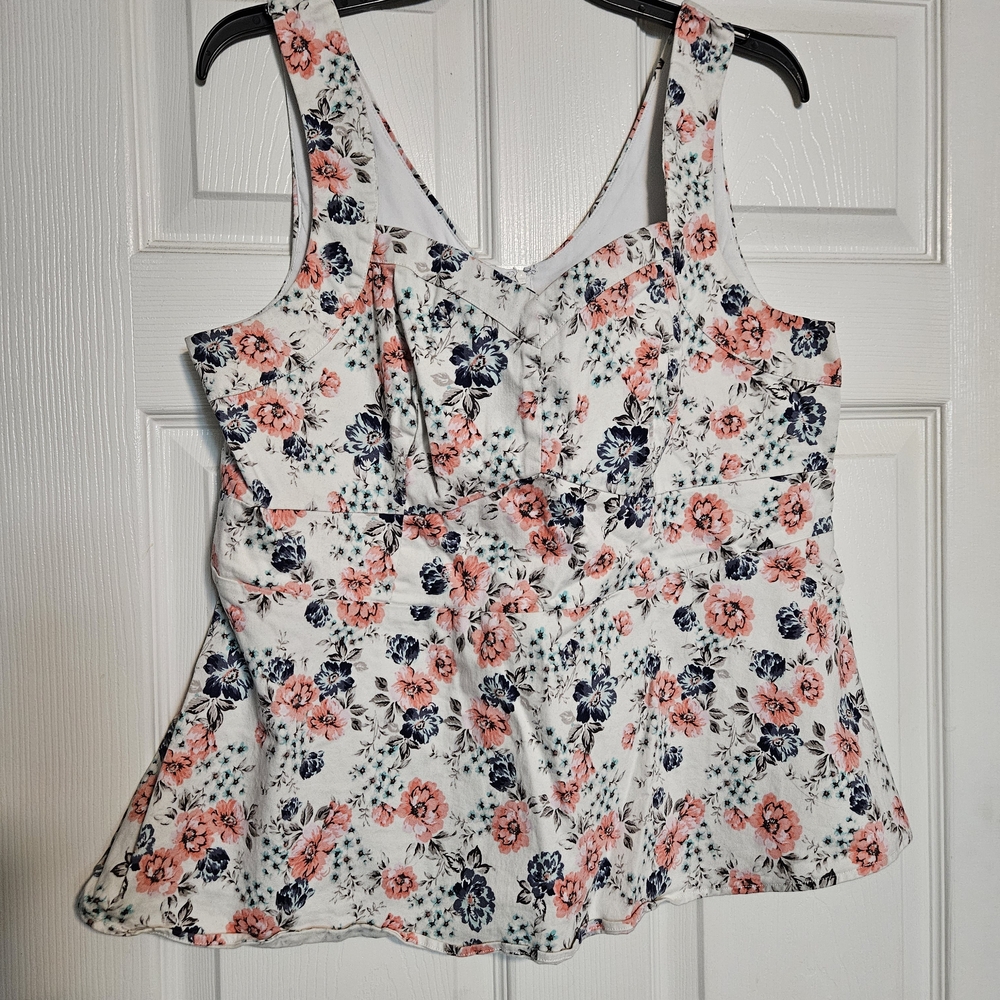 Torrid Floral Sleeveless Peplum Top